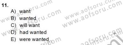 Bağlamsal Dilbilgisi 1 Dersi 2014 - 2015 Yılı (Final) Dönem Sonu Sınav Soruları 11. Soru