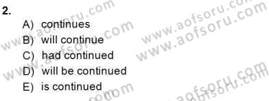 Bağlamsal Dilbilgisi 1 Dersi 2014 - 2015 Yılı (Final) Dönem Sonu Sınav Soruları 2. Soru