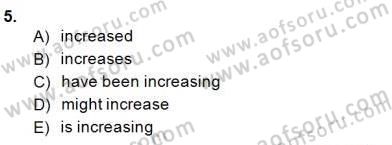 Bağlamsal Dilbilgisi 1 Dersi 2014 - 2015 Yılı (Final) Dönem Sonu Sınav Soruları 5. Soru