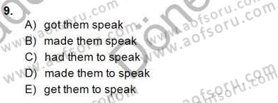 Bağlamsal Dilbilgisi 1 Dersi 2014 - 2015 Yılı (Final) Dönem Sonu Sınav Soruları 9. Soru