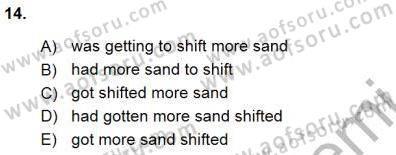 Bağlamsal Dilbilgisi 1 Dersi 2015 - 2016 Yılı (Vize) Ara Sınav Soruları 14. Soru