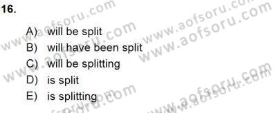 Bağlamsal Dilbilgisi 1 Dersi 2015 - 2016 Yılı (Vize) Ara Sınav Soruları 16. Soru