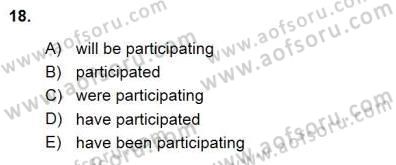 Bağlamsal Dilbilgisi 1 Dersi 2015 - 2016 Yılı (Vize) Ara Sınav Soruları 18. Soru