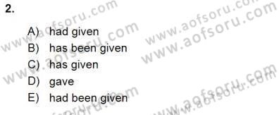 Bağlamsal Dilbilgisi 1 Dersi 2015 - 2016 Yılı (Vize) Ara Sınav Soruları 2. Soru
