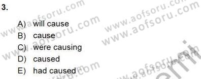 Bağlamsal Dilbilgisi 1 Dersi 2015 - 2016 Yılı (Vize) Ara Sınav Soruları 3. Soru