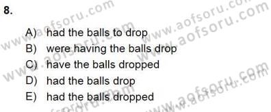 Bağlamsal Dilbilgisi 1 Dersi 2015 - 2016 Yılı (Vize) Ara Sınav Soruları 8. Soru