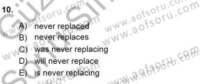 Bağlamsal Dilbilgisi 1 Dersi 2015 - 2016 Yılı (Final) Dönem Sonu Sınav Soruları 10. Soru