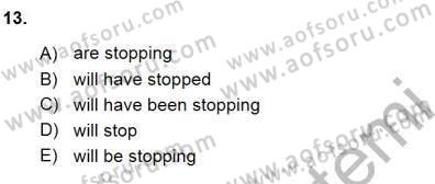 Bağlamsal Dilbilgisi 1 Dersi 2015 - 2016 Yılı (Final) Dönem Sonu Sınav Soruları 13. Soru