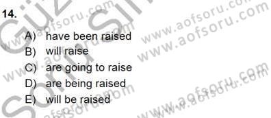 Bağlamsal Dilbilgisi 1 Dersi 2015 - 2016 Yılı (Final) Dönem Sonu Sınav Soruları 14. Soru