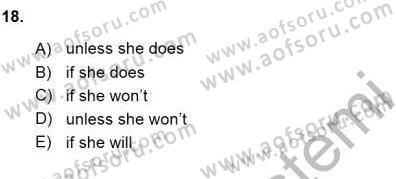 Bağlamsal Dilbilgisi 1 Dersi 2015 - 2016 Yılı (Final) Dönem Sonu Sınav Soruları 18. Soru