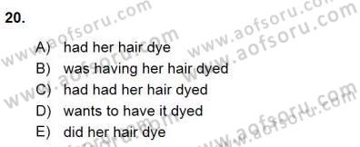 Bağlamsal Dilbilgisi 1 Dersi 2015 - 2016 Yılı (Final) Dönem Sonu Sınav Soruları 20. Soru