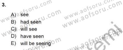 Bağlamsal Dilbilgisi 1 Dersi 2015 - 2016 Yılı (Final) Dönem Sonu Sınav Soruları 3. Soru