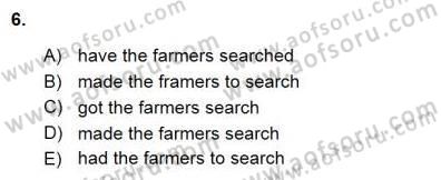 Bağlamsal Dilbilgisi 1 Dersi 2015 - 2016 Yılı (Final) Dönem Sonu Sınav Soruları 6. Soru