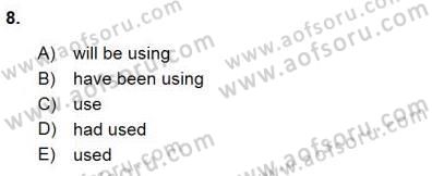 Bağlamsal Dilbilgisi 1 Dersi 2015 - 2016 Yılı (Final) Dönem Sonu Sınav Soruları 8. Soru