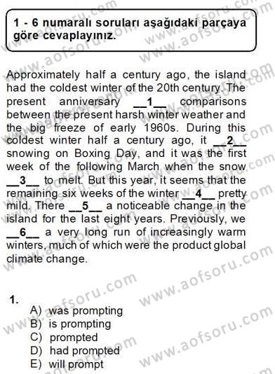 Bağlamsal Dilbilgisi 2 Dersi 2012 - 2013 Yılı (Final) Dönem Sonu Sınav Soruları 1. Soru
