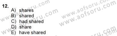 Bağlamsal Dilbilgisi 2 Dersi 2012 - 2013 Yılı (Final) Dönem Sonu Sınav Soruları 12. Soru