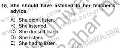 Bağlamsal Dilbilgisi 2 Dersi 2012 - 2013 Yılı (Final) Dönem Sonu Sınav Soruları 15. Soru