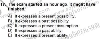 Bağlamsal Dilbilgisi 2 Dersi 2012 - 2013 Yılı (Final) Dönem Sonu Sınav Soruları 17. Soru