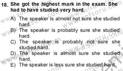 Bağlamsal Dilbilgisi 2 Dersi 2012 - 2013 Yılı (Final) Dönem Sonu Sınav Soruları 18. Soru