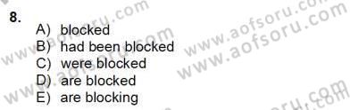 Bağlamsal Dilbilgisi 2 Dersi 2012 - 2013 Yılı (Final) Dönem Sonu Sınav Soruları 8. Soru