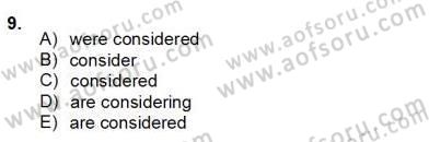 Bağlamsal Dilbilgisi 2 Dersi 2012 - 2013 Yılı (Final) Dönem Sonu Sınav Soruları 9. Soru