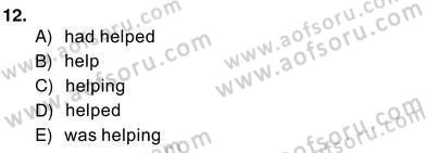Bağlamsal Dilbilgisi 2 Dersi 2013 - 2014 Yılı (Vize) Ara Sınav Soruları 12. Soru