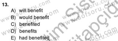 Bağlamsal Dilbilgisi 2 Dersi 2013 - 2014 Yılı (Vize) Ara Sınav Soruları 13. Soru