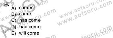 Bağlamsal Dilbilgisi 2 Dersi 2013 - 2014 Yılı (Vize) Ara Sınav Soruları 14. Soru