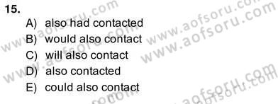 Bağlamsal Dilbilgisi 2 Dersi 2013 - 2014 Yılı (Vize) Ara Sınav Soruları 15. Soru