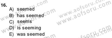 Bağlamsal Dilbilgisi 2 Dersi 2013 - 2014 Yılı (Vize) Ara Sınav Soruları 16. Soru