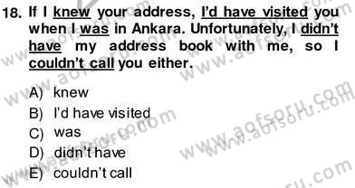 Bağlamsal Dilbilgisi 2 Dersi 2013 - 2014 Yılı (Vize) Ara Sınav Soruları 18. Soru