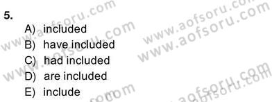 Bağlamsal Dilbilgisi 2 Dersi 2013 - 2014 Yılı (Vize) Ara Sınav Soruları 5. Soru