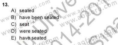 Bağlamsal Dilbilgisi 2 Dersi 2014 - 2015 Yılı (Vize) Ara Sınav Soruları 13. Soru