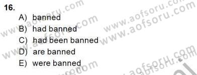 Bağlamsal Dilbilgisi 2 Dersi 2014 - 2015 Yılı (Vize) Ara Sınav Soruları 16. Soru