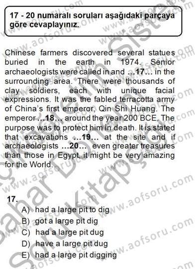 Bağlamsal Dilbilgisi 2 Dersi 2014 - 2015 Yılı (Vize) Ara Sınav Soruları 17. Soru