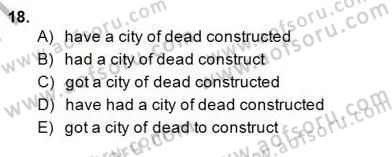Bağlamsal Dilbilgisi 2 Dersi 2014 - 2015 Yılı (Vize) Ara Sınav Soruları 18. Soru