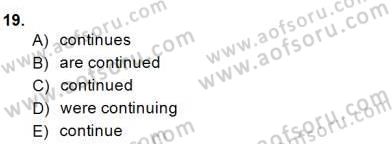 Bağlamsal Dilbilgisi 2 Dersi 2014 - 2015 Yılı (Vize) Ara Sınav Soruları 19. Soru
