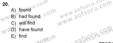 Bağlamsal Dilbilgisi 2 Dersi 2014 - 2015 Yılı (Vize) Ara Sınav Soruları 20. Soru