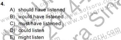 Bağlamsal Dilbilgisi 2 Dersi 2014 - 2015 Yılı (Vize) Ara Sınav Soruları 4. Soru