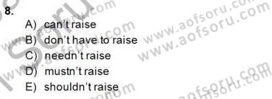 Bağlamsal Dilbilgisi 2 Dersi 2014 - 2015 Yılı (Vize) Ara Sınav Soruları 8. Soru