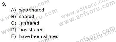 Bağlamsal Dilbilgisi 2 Dersi 2014 - 2015 Yılı (Vize) Ara Sınav Soruları 9. Soru