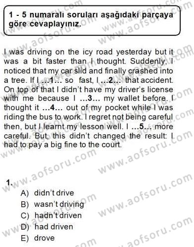 Bağlamsal Dilbilgisi 2 Dersi 2014 - 2015 Yılı (Final) Dönem Sonu Sınav Soruları 1. Soru