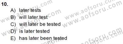 Bağlamsal Dilbilgisi 2 Dersi 2014 - 2015 Yılı (Final) Dönem Sonu Sınav Soruları 10. Soru