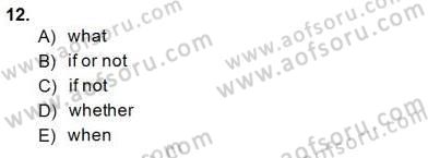 Bağlamsal Dilbilgisi 2 Dersi 2014 - 2015 Yılı (Final) Dönem Sonu Sınav Soruları 12. Soru