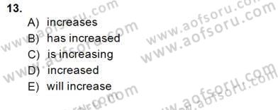 Bağlamsal Dilbilgisi 2 Dersi 2014 - 2015 Yılı (Final) Dönem Sonu Sınav Soruları 13. Soru