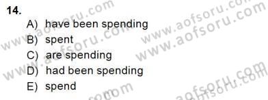 Bağlamsal Dilbilgisi 2 Dersi 2014 - 2015 Yılı (Final) Dönem Sonu Sınav Soruları 14. Soru