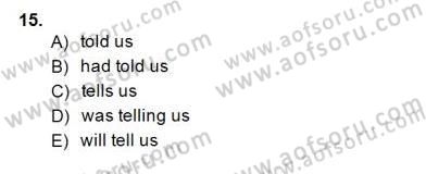 Bağlamsal Dilbilgisi 2 Dersi 2014 - 2015 Yılı (Final) Dönem Sonu Sınav Soruları 15. Soru