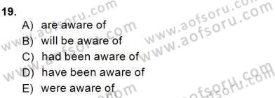 Bağlamsal Dilbilgisi 2 Dersi 2014 - 2015 Yılı (Final) Dönem Sonu Sınav Soruları 19. Soru