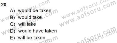 Bağlamsal Dilbilgisi 2 Dersi 2014 - 2015 Yılı (Final) Dönem Sonu Sınav Soruları 20. Soru