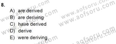 Bağlamsal Dilbilgisi 2 Dersi 2014 - 2015 Yılı (Final) Dönem Sonu Sınav Soruları 8. Soru